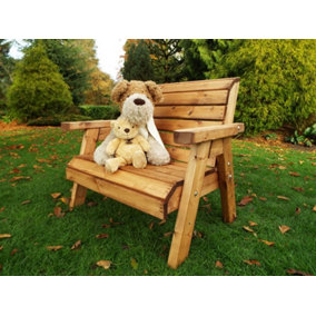 Little Fellas Traditional Bench, Wooden Garden Children's Furniture - W93 x D60 x H77 - Fully Assembled