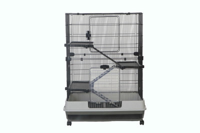 Little Friends Chatsworth 3-Levels 80cm Small Animal Rat Cage, Grey/White