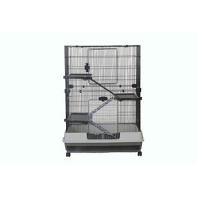 Little Friends Chatsworth 3-Levels 80cm Small Animal Rat Cage, Grey/White