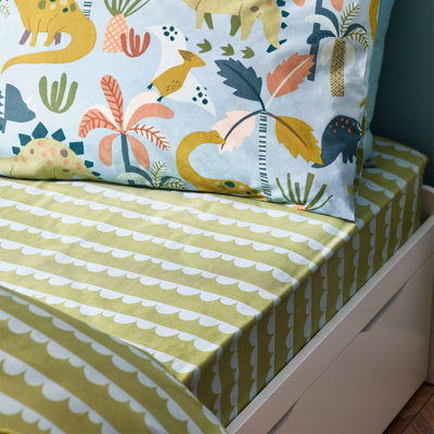 little furn. Little Dinos Scandi Fitted Bed Sheet