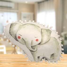 Little Moments Nursery Elephant Pom Pom Filled Cushion 49cm