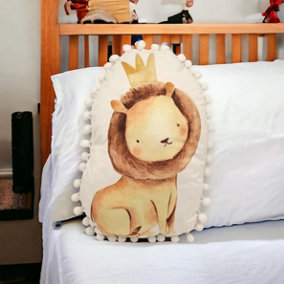 Little Moments Pom Pom Lion Cushion Nursery Decor