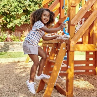 Little Tikes Real Wood Adventure Panther Peak Large Wooden Climbing Frame Swing Set