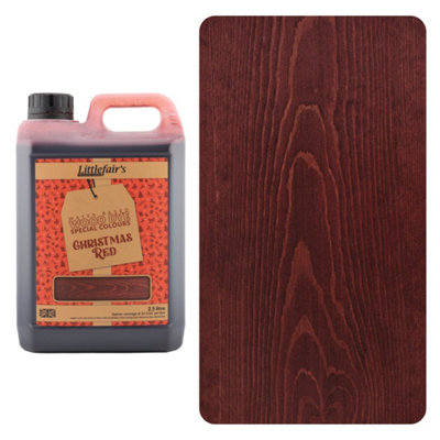 Littlefair's - Indoor & Outdoor Wood Stain - Christmas Red - 2.5 LTR