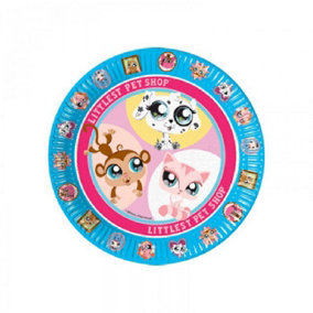 Littlest Pet Shop Cartoon Character Party Plates (Pack of 8) Blue/Pink (One Size)
