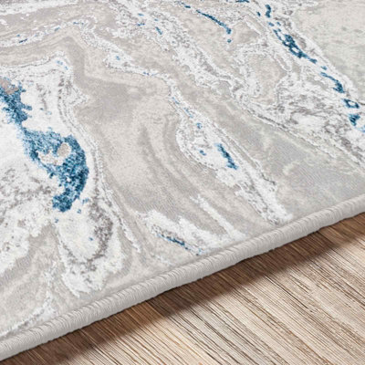 Livabliss Lustro Abstract Medium Grey Light Beige Modern Marble Rug 200 ...