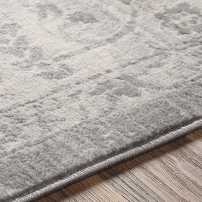 Livabliss Monaco Vintage Silver Grey Ivory Traditional Boho Round Rug ...