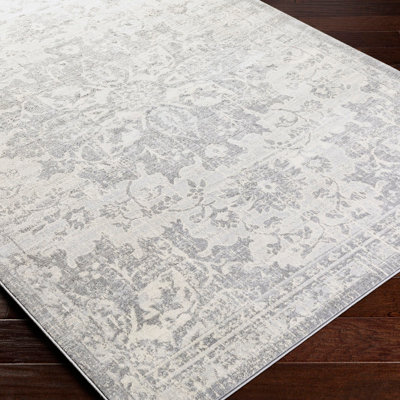 Livabliss Monaco Vintage Silver Grey Ivory Traditional Boho Round Rug ...