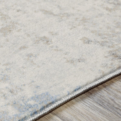 Livabliss Roma Abstract Light Grey Ivory Modern Marble Rug 140 x 200 cm