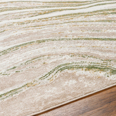 Livabliss San Francisco Modern Ivory Tan Sage Graphic Rug 160 x 213 cm