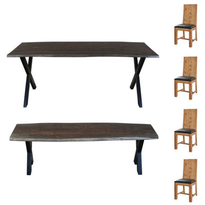 Acacia live store edge dining table