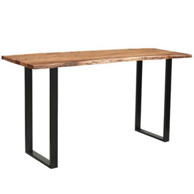 Live Edge Large Bar Table - Metal - L70 x W180 x H100 cm - Black