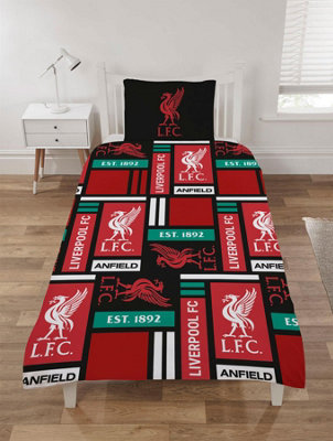 Liverpool Blocks Duvet Cover Set Bedding Bed Set Red Single