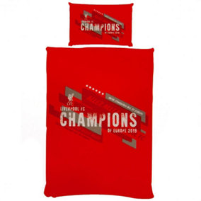 Liverpool FC Champions Of Europe Duvet Set Red (Single)