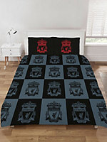 Liverpool FC Checkboard Crest Double Duvet Cover and Pillowcase Set