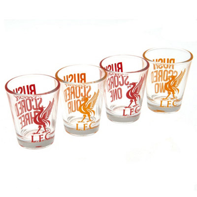 Liverpool FC Crest Shot Gl Set (Pack of 4) Clear (One Size)