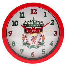 Liverpool FC Crest Wall Clock White/Red (One Size)