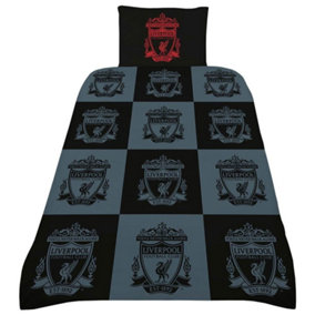 Liverpool FC Duvet Cover Set Black/Red/Grey (Double)