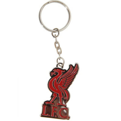 Liverpool FC Official Football Crest Keyring Silver/Red (One Size)
