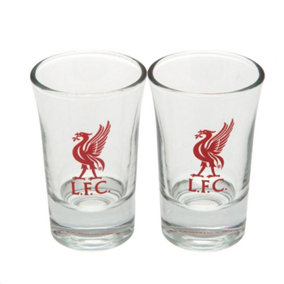 Liverpool FC Shot Gl Set (Pack Of 2) Transparent/Red (One Size)
