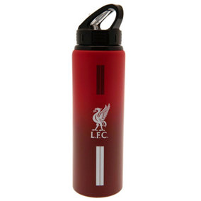 Liverpool FC Stripe Aluminium Water Bottle Red/White/Black (One Size)