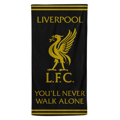 Liverpool FC Youll Never Walk Alone Towel Black/Gold (One Size)