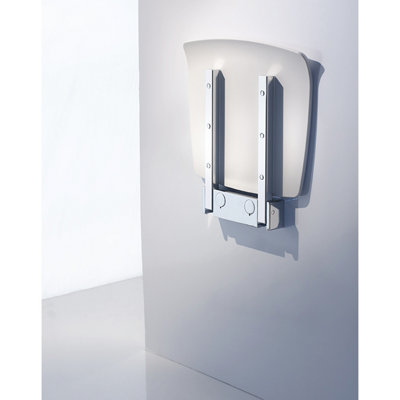 LIVING - Folding Wall mounted Shower Seat, Chromed Zinc/Aluminium, White seat