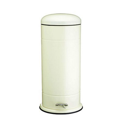 Living Nostalgia Antique Cream 30L Retro Pedal Bin