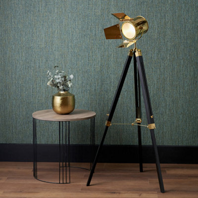 Living Room Corner Lamps Gold and Black Tripod Floor Lamp