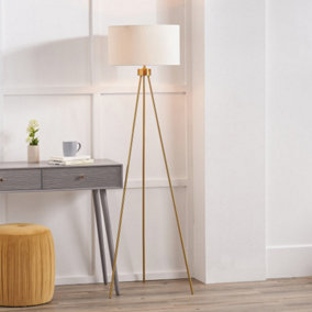 Living Room Floor Lamps Brass Metal Tripod