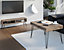 Living Room Furniture Set TV Unit Industrial Hairpin Metal Legs Oak Effect MR