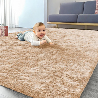 Living Room Large 200x290 cm Beige Area Rugs Bedroom Lounge Non-Slip ...