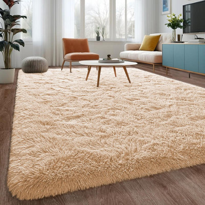 Living Room Large 200x290 cm Beige Area Rugs Bedroom Lounge Non-Slip ...