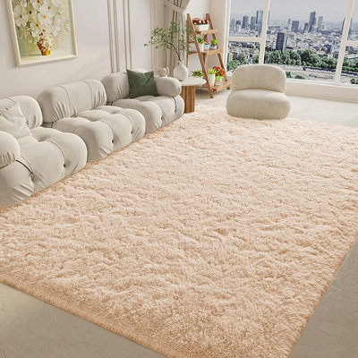Living Room Large 200x290 cm Beige Area Rugs Bedroom Lounge Non-Slip ...
