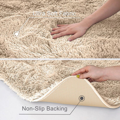 Living Room Large 200x290 cm Beige Area Rugs Bedroom Lounge Non-Slip ...
