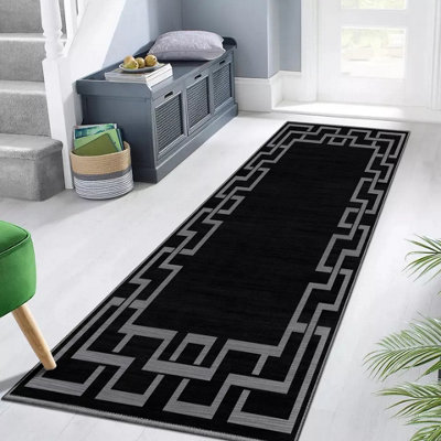 Contemporary Velvet Area Rug - Non-Slip, Washable, Abstract Pattern For Any Room