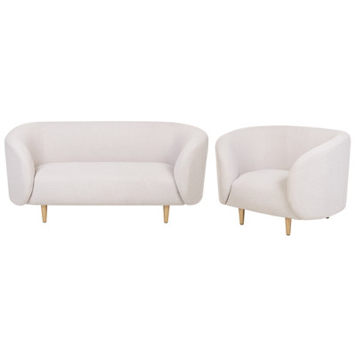 Living Room Set 3 Seater LOEN Fabric Light Beige
