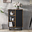 Living Room Set TV Unit Sideboard Cabinet Industrial Retro Vintage Black Doors Contemporary