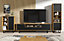 Living Room Set TV Unit Sideboard Cabinet Loft Retro Vintage Oak Black Contemporary