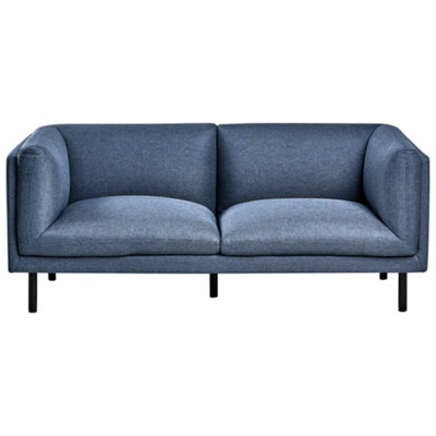 Living Room Set Fabric Dark Blue 5 Seater