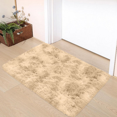 Living Room Small 50cm x 80 cm Tye Dye Cream Area Rugs for Bedroom Anti ...