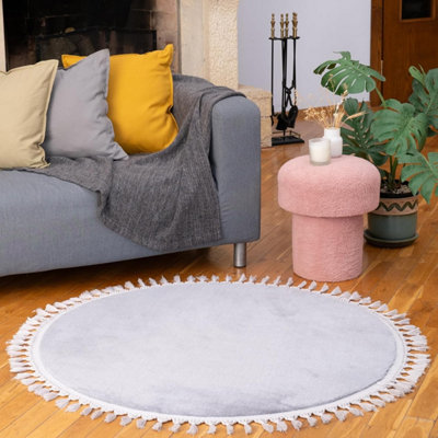 Living Room Washable Area Rugs English Home Fluffy Round Rug