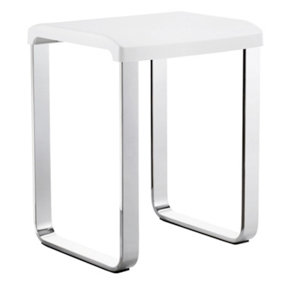 LIVING - Shower Chair, Chrome Aluminium/Seat in White polypropylene