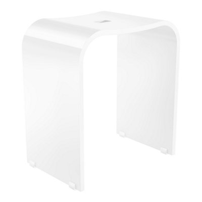 LIVING - Shower Chair. Matte Black Plexiglass. Total Height 440 mm.