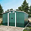 Livingandhome 10 X 12 ft Dark Green Metal Garden Shed Outdoor Tool Storage Shed with Double Door