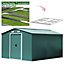 Livingandhome 10 X 12 ft Dark Green Metal Garden Shed Outdoor Tool Storage Shed with Double Door