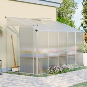 Livingandhome 10 x 4 ft  Aluminum Hobby Greenhouse with Sliding Door and Window Opening