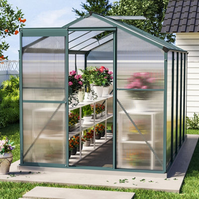 Livingandhome 10 x 6 ft Aluminium Hobby Greenhouse with Window Opening