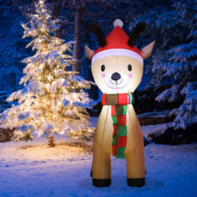 Livingandhome 120CM Inflatable Elk Christmas Yard Decoration with LED