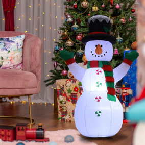Livingandhome 120CM Inflatable Snowman Christmas Yard Decoration with LED